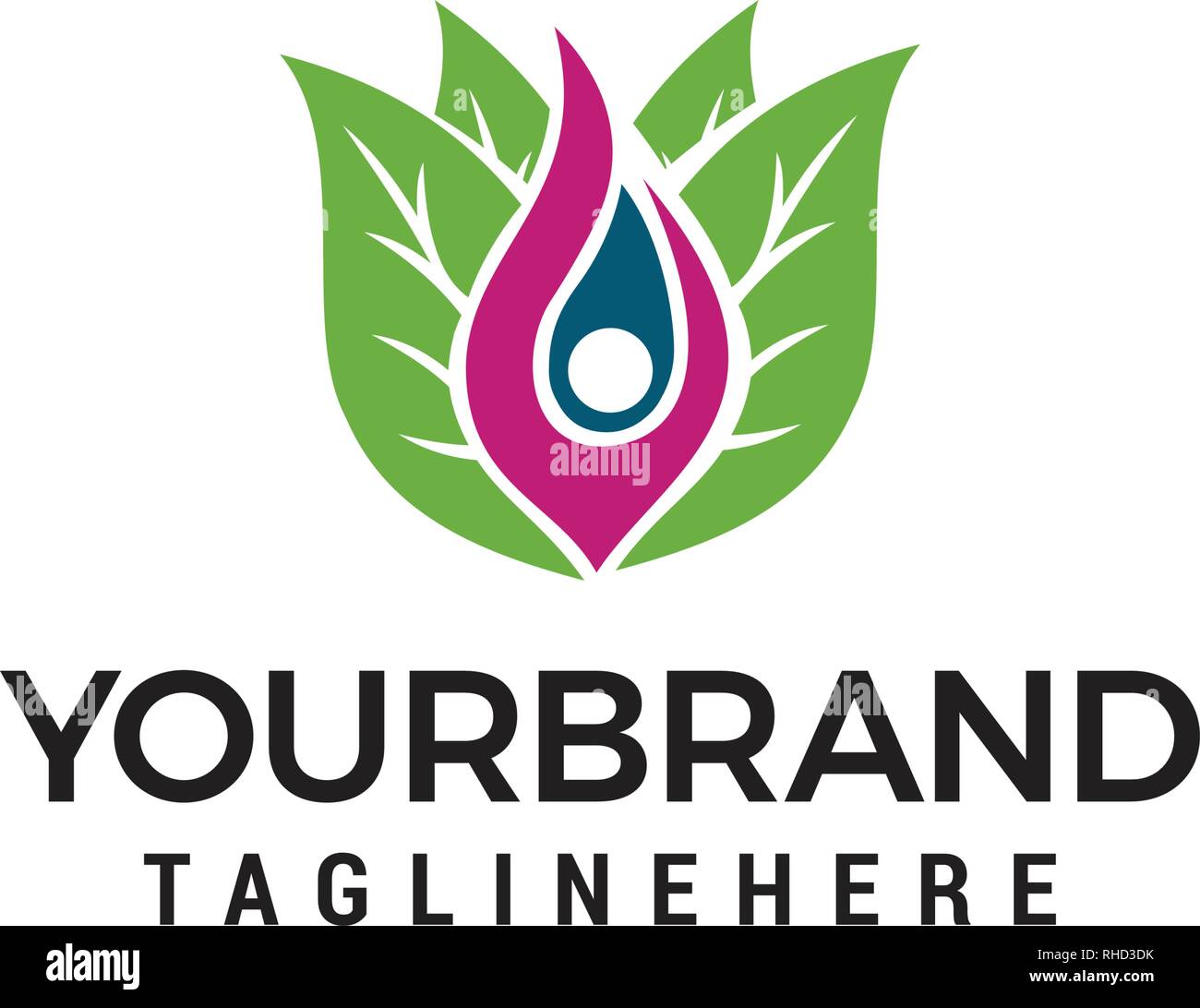 Leaf persone sane logo Healthcare Illustrazione Vettoriale