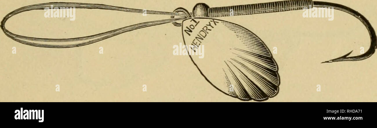 . Il libro del black bass. Black bass; Bass pesca. colata-cucchiaio, o placcato in nichel o smaltate in bianco. Tt è arredata con un gancio Sproat e doppio loop giit.. Si prega di notare che queste immagini vengono estratte dalla pagina sottoposta a scansione di immagini che possono essere state migliorate digitalmente per la leggibilità - Colorazione e aspetto di queste illustrazioni potrebbero non perfettamente assomigliano al lavoro originale. Henshall, James Alexander, 1844- [dal vecchio catalogo]. Cincinnati, Robert Clarke company Foto Stock