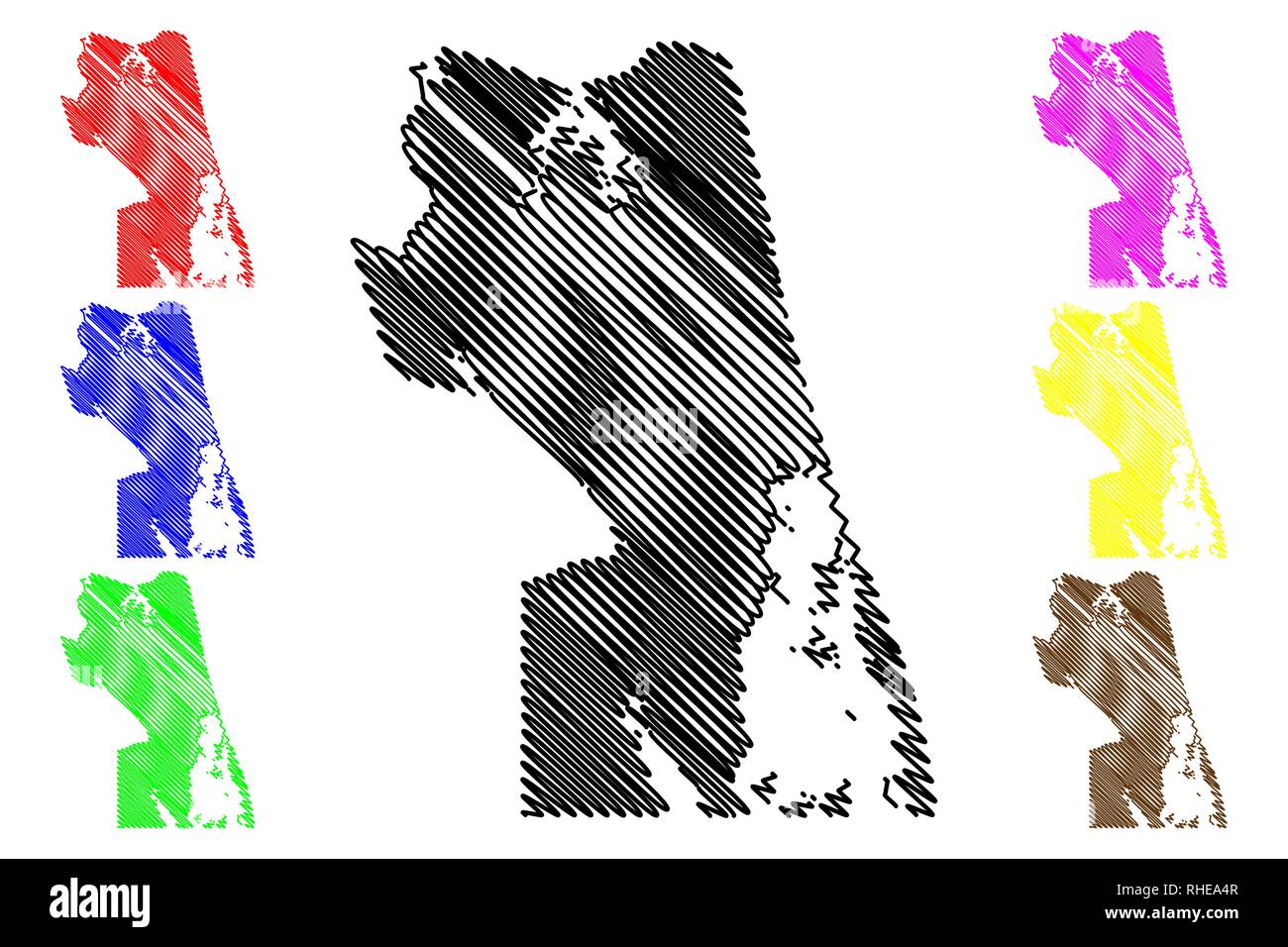 Virginia Beach City (Stati Uniti città, Stati Uniti d'America, usa city) mappa illustrazione vettoriale, scribble schizzo città di Virginia Beach mappa Illustrazione Vettoriale