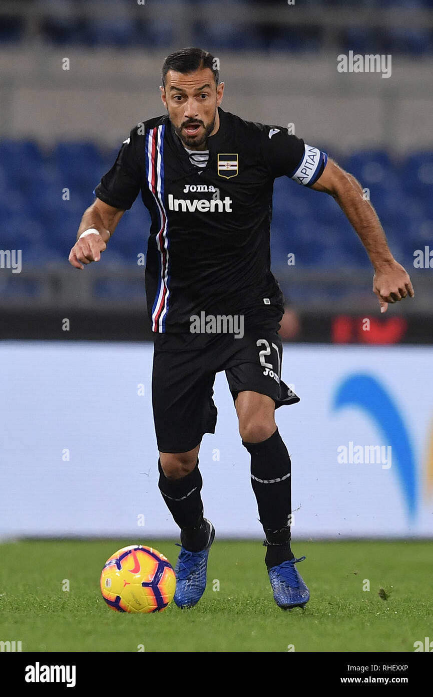 Fabio Quagliarella Sampdoria Roma 08-12-2018 Olimpic stadium il calcio di Serie A 2018/2019 Lazio - Sampdoria Foto Antonietta Baldassarre / Insidefoto Foto Stock