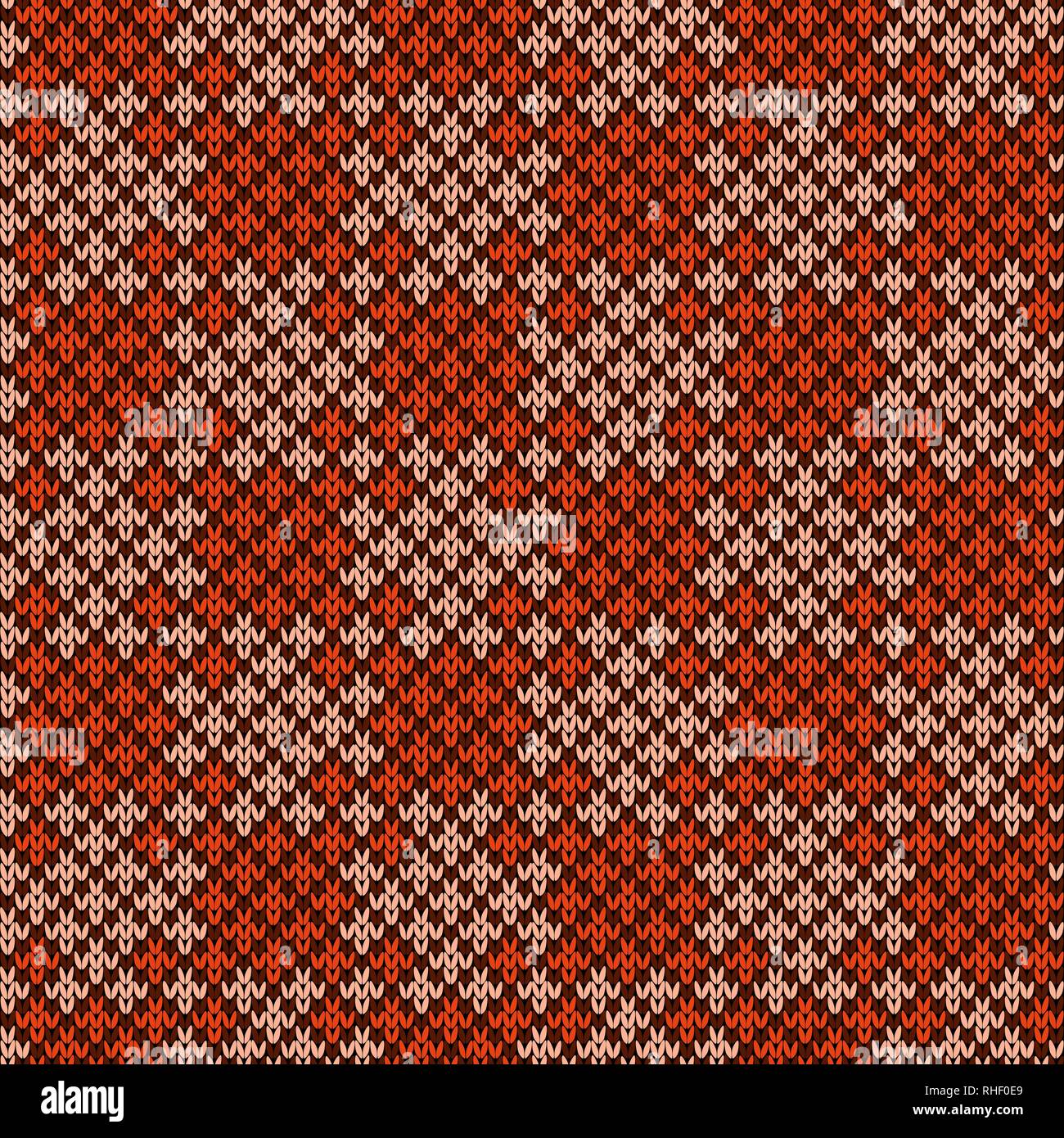 Maglia senza cuciture pattern con linee diagonali in arancione e beige, vettore come un tessuto texture Illustrazione Vettoriale