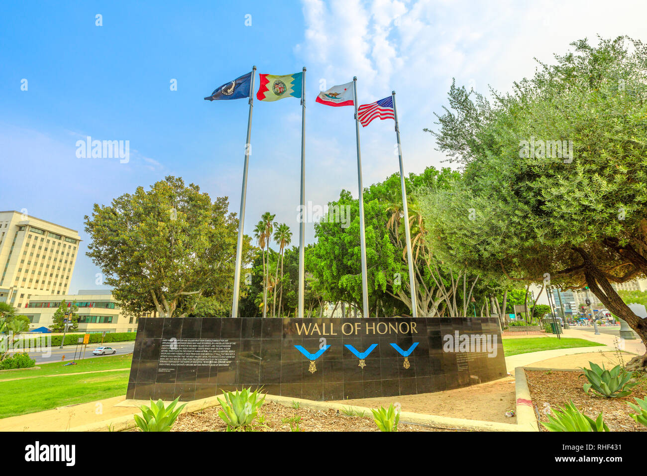 Los Angeles, California, Stati Uniti - 9 Agosto 2018: Latino sangue,American cuori, sito dedicato a Latino-American eroi che hanno ricevuto Foto Stock