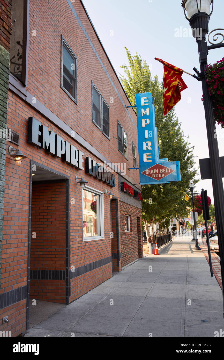 Empire negozio di liquori in centro di Fargo, il Dakota del Nord Foto Stock