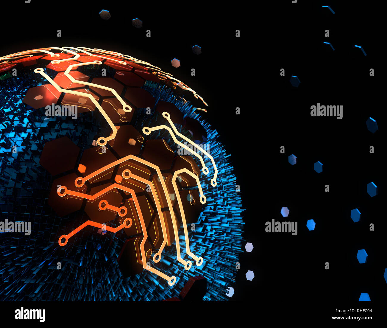 Tecnologia di messa a terra intelligente per Internet, trasmissione dei dati su scheda a circuito stampato Foto Stock