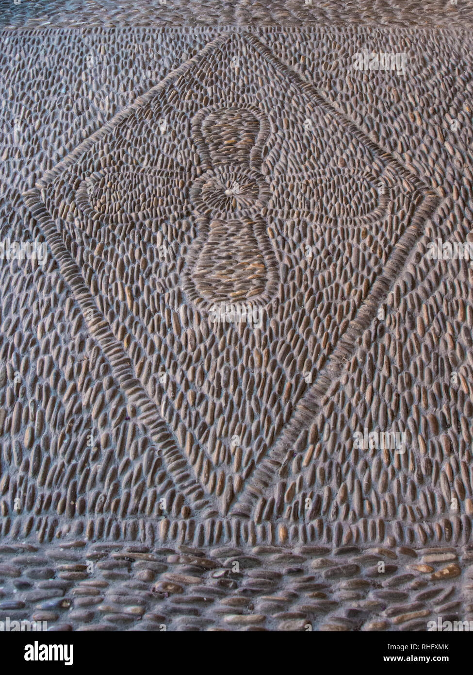 Mosaico romano, dettaglio di antico pavimento decorato storica Foto Stock