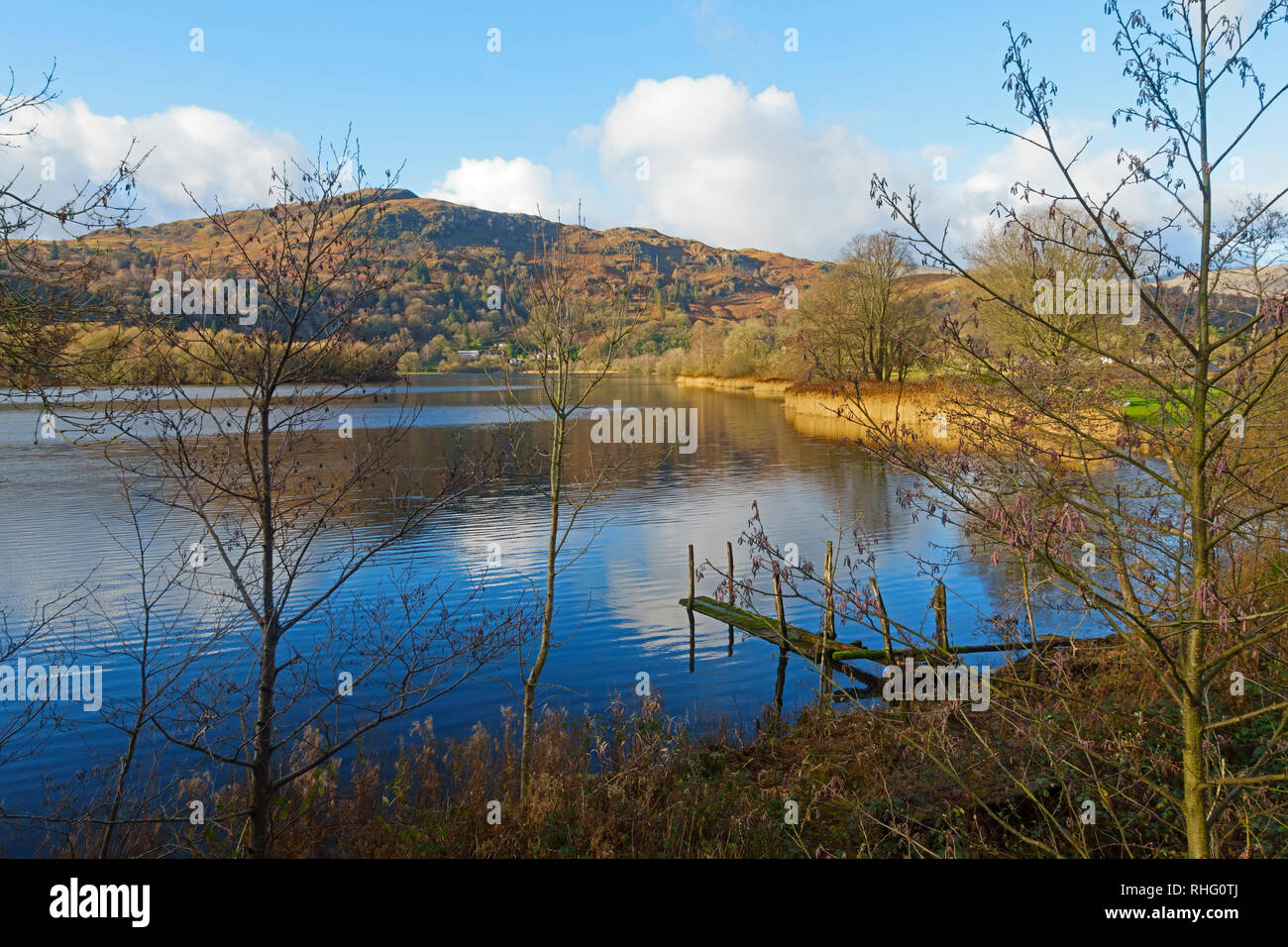 Grasmere nel tardo autunno, Parco Nazionale del Distretto dei Laghi, Cumbria Foto Stock