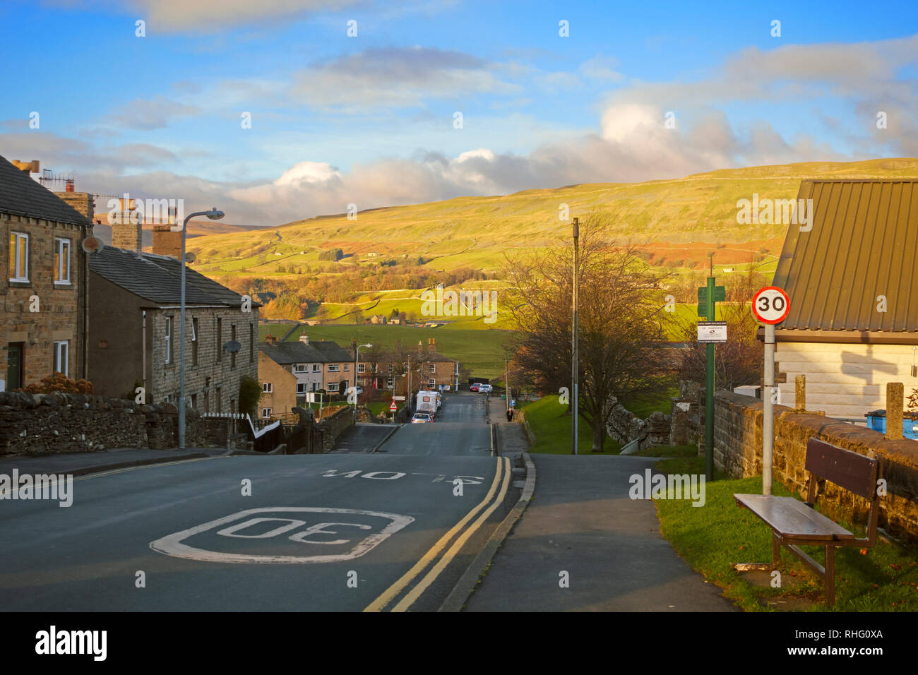 Wensleydale superiore da Hawes, Yorkshire Dales National Park Foto Stock