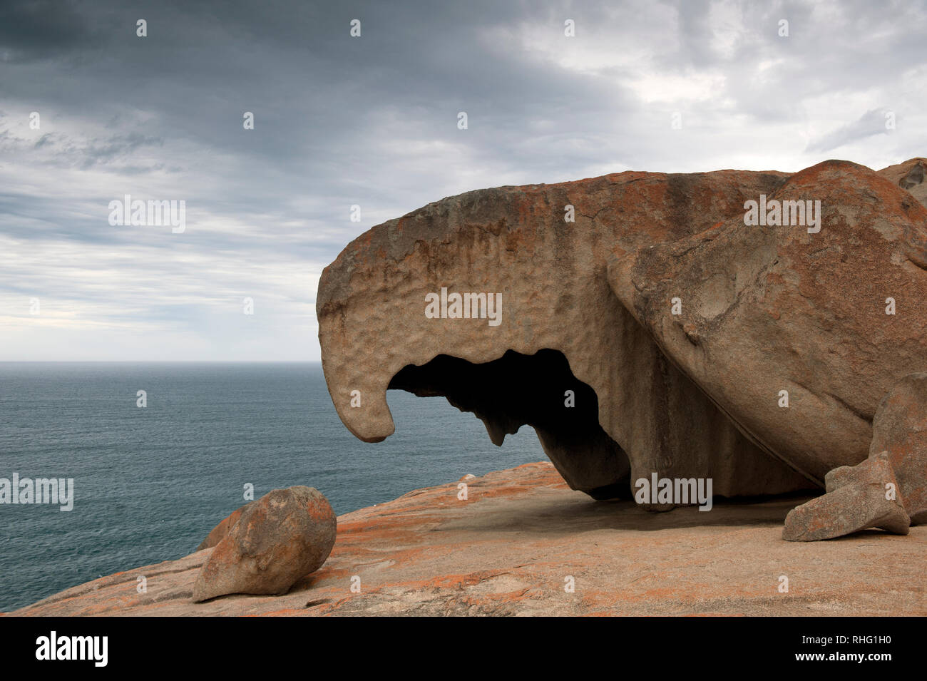 Vista generale di Remarkable Rocks, Kangaroo Island, South Australia, Australia Foto Stock