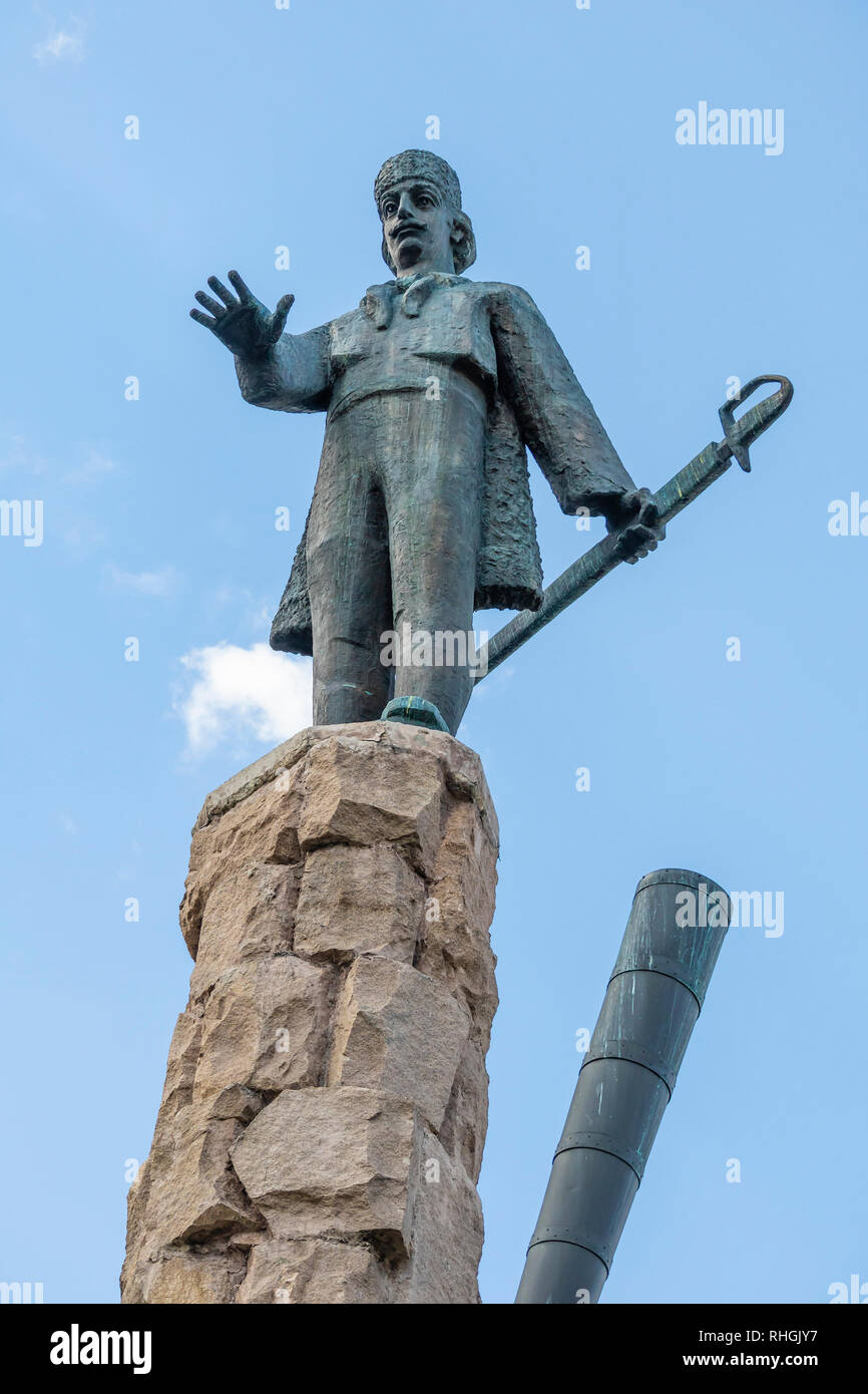 Cluj Napoca, Romania - 31 Luglio 2018: la statua di Avram Iancu, Cluj-Napoca, Romania Foto Stock