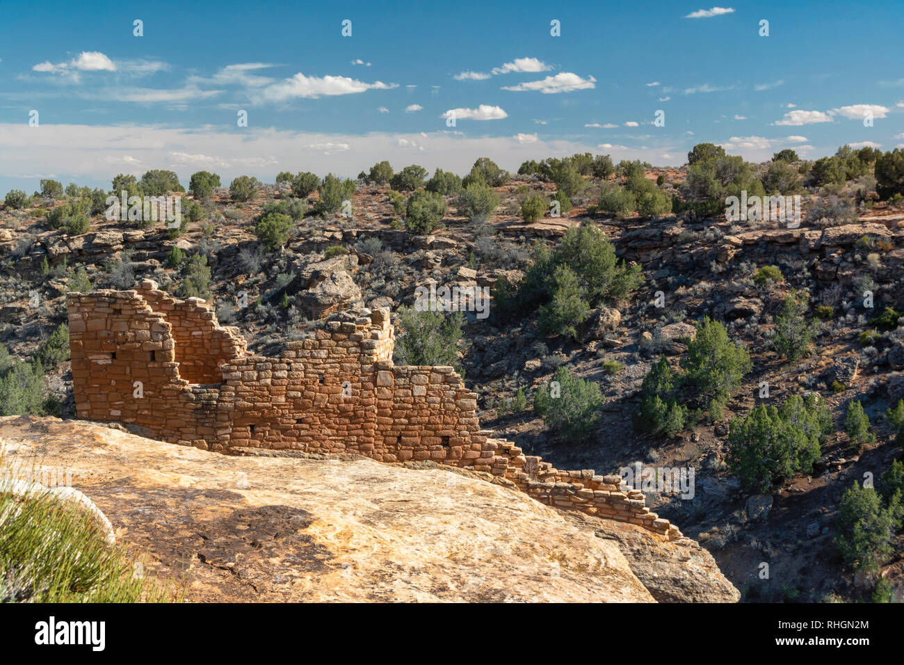 Hovenweep rovine mattoni vecchi wal Foto Stock