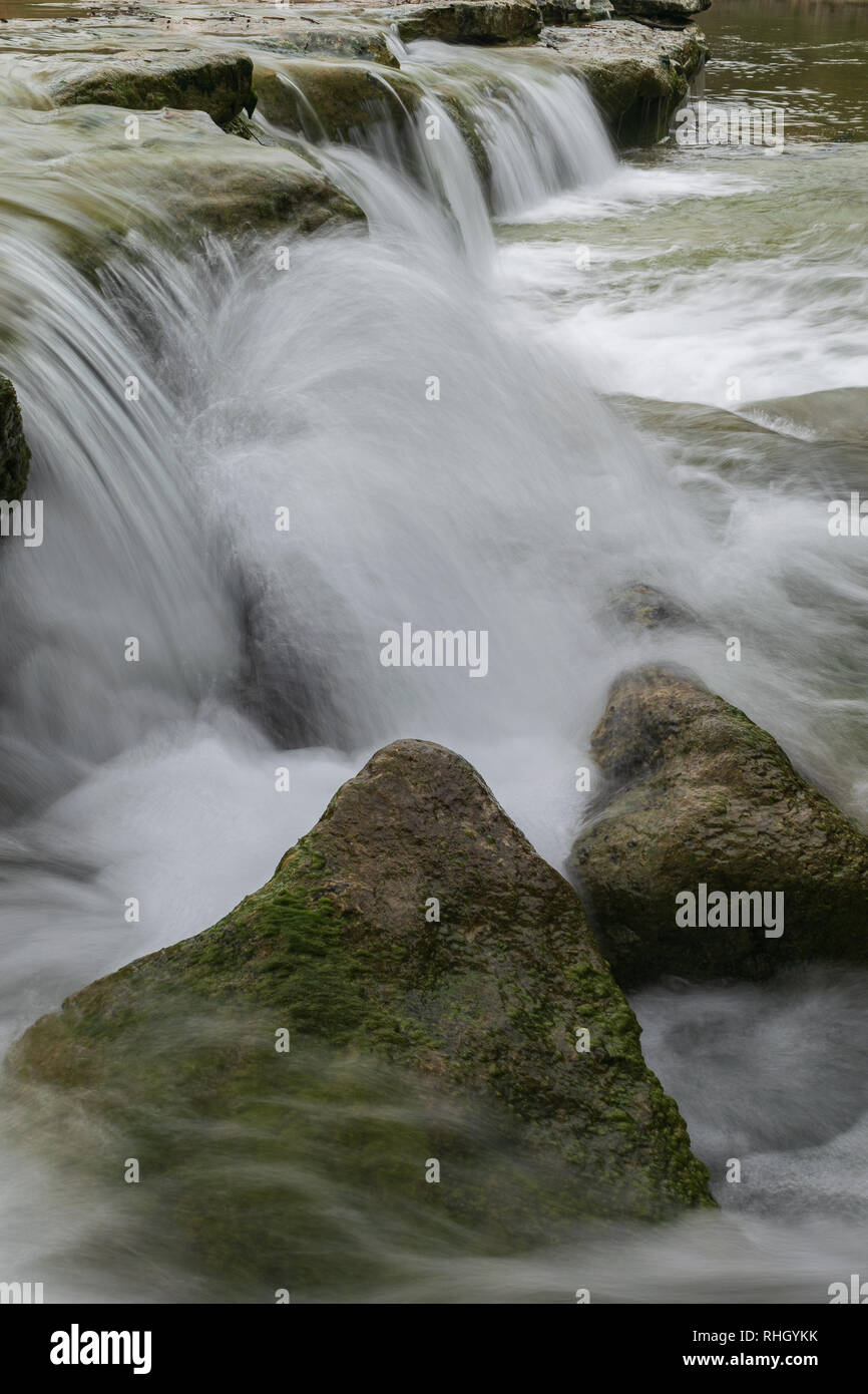 Il dog-friendly sentieri escursionistici a Bull Creek sono una grande fuga per Austin locali in cerca di bellezze naturali e di raffreddare la molla-alimentato acque. Foto Stock