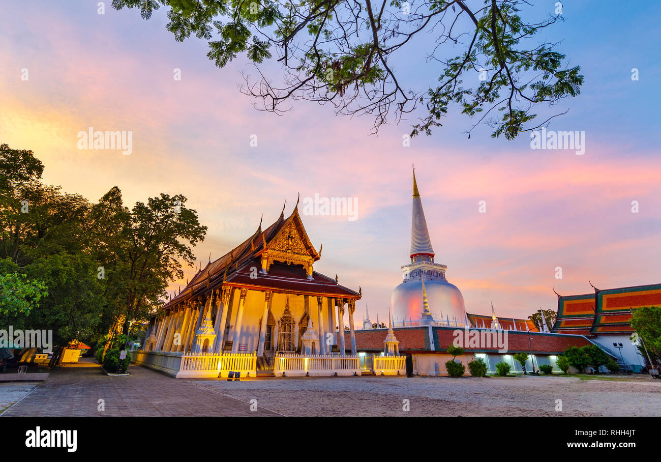 Il Wat Phra Mahathat Woramahawihan Nakhon Sri Thammarat Thailandia Foto Stock