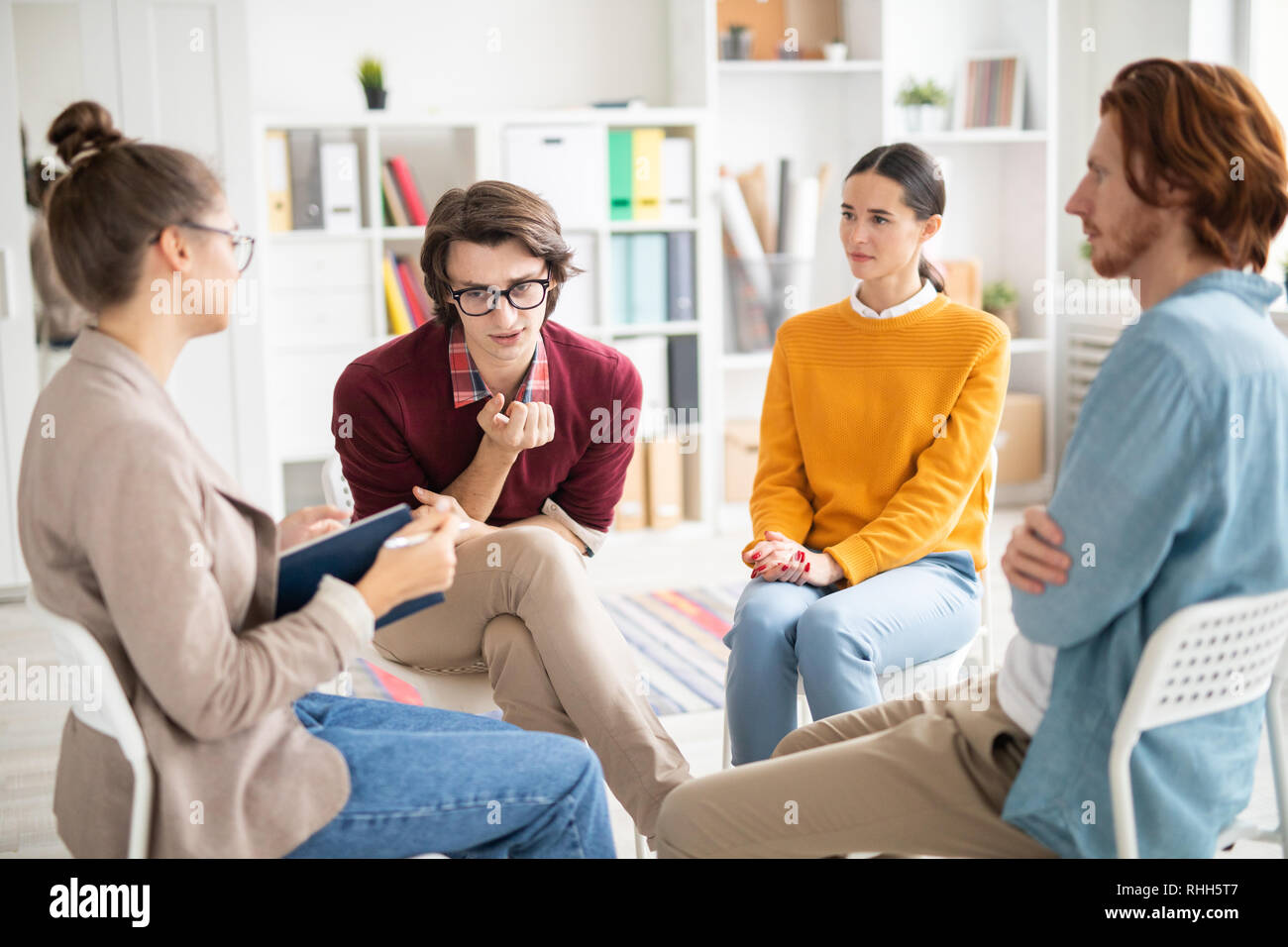 Discutere di problemi Foto Stock