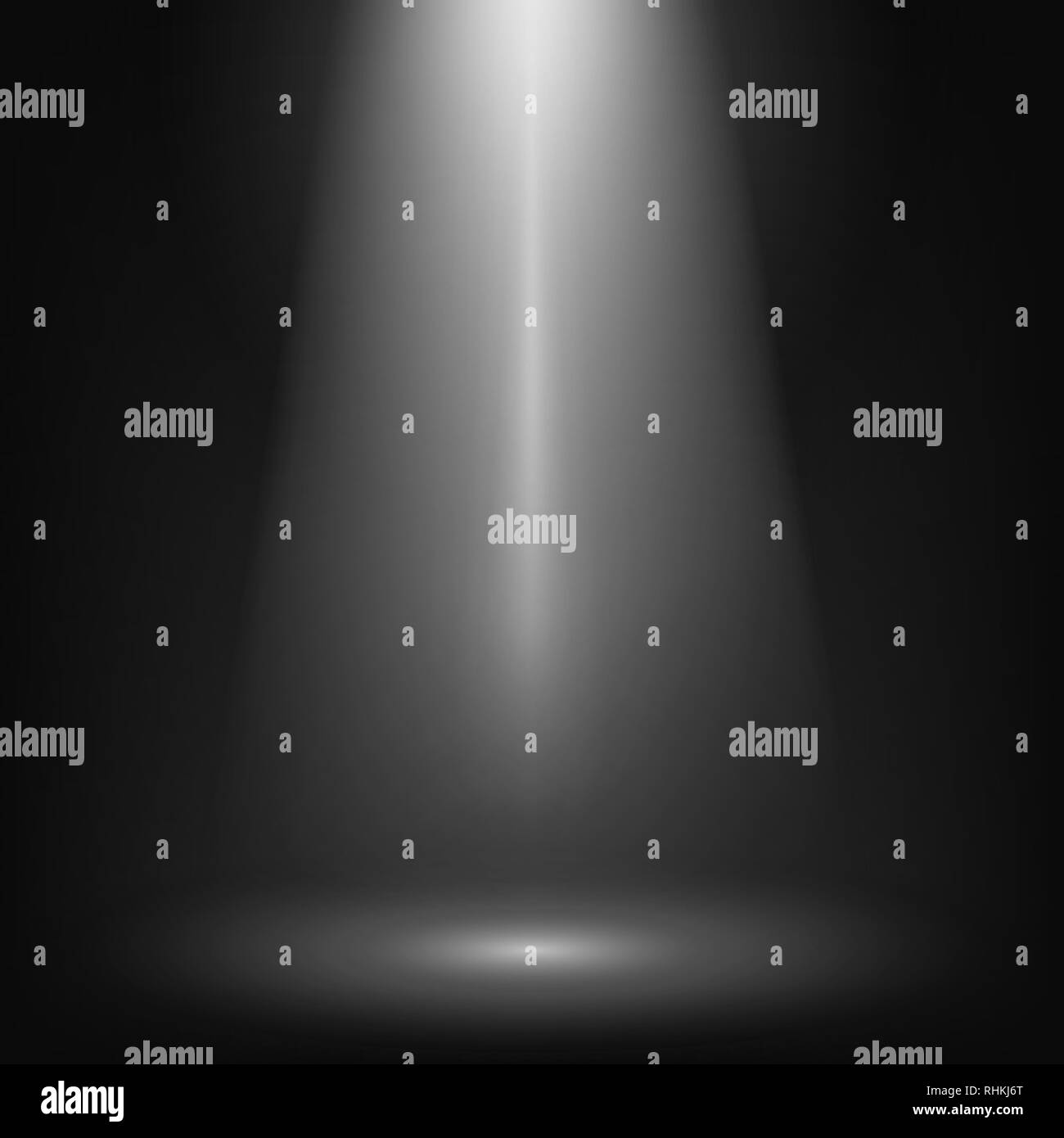 Scena illuminate a Spotlight. Cinema spotlight effetto bagliore sullo sfondo. Mostrare spotlight sfondo. Il fascio di luce sul palcoscenico nero. Illustrazione Vettoriale Illustrazione Vettoriale