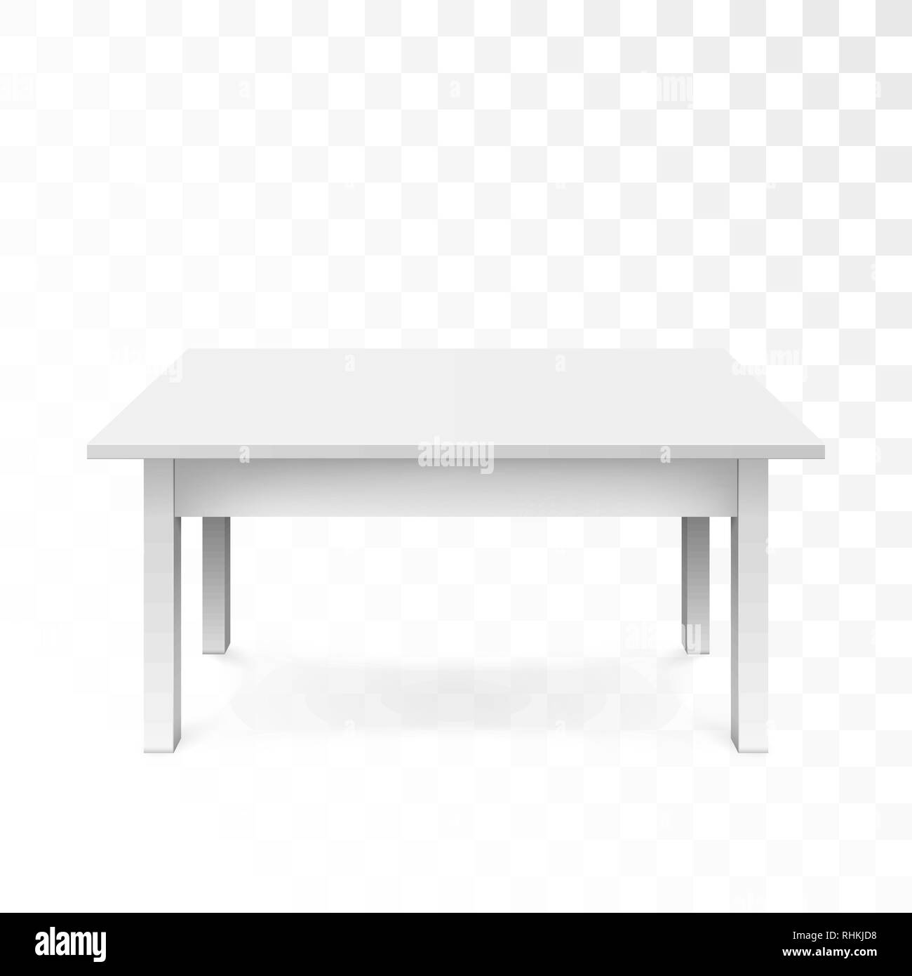 Ufficio bianco tavola con ombra isolato su sfondo trasparente. Illustrazione Vettoriale Illustrazione Vettoriale