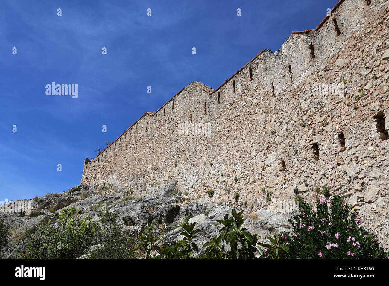 Le antiche rovine del castello di Papa Alessandro VI Borgia (), in Spagna Foto Stock