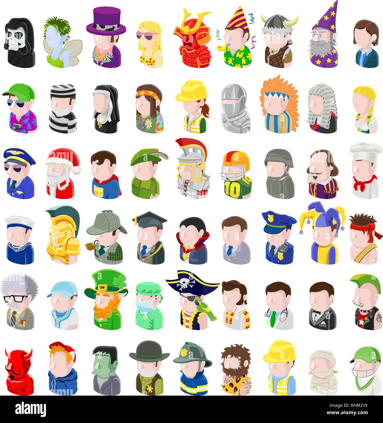 Avatar persone icona impostare Illustrazione Vettoriale