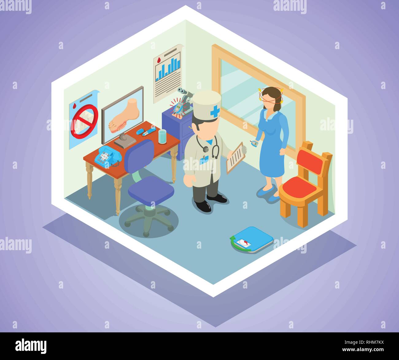 Concetto di Doc banner, stile isometrico Illustrazione Vettoriale