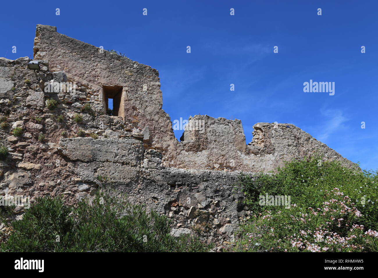 Le antiche rovine del castello di Papa Alessandro VI Borgia (), in Spagna Foto Stock