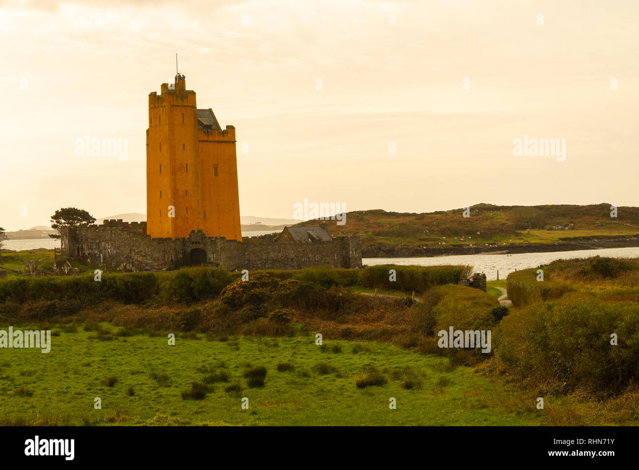 Il castello di Kilcoe West Cork Repubblica di Irlanda Foto Stock