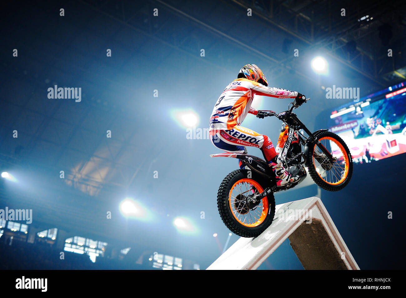 Palau Sant Jordi, Barcellona, Spagna. 3 febbraio, 2019. FIM X Trial Campionati del mondo; Takahisa Fujinami del Repsol Honda Team in azione durante il periodo di prova del credito di Barcellona: Azione Plus sport/Alamy Live News Foto Stock