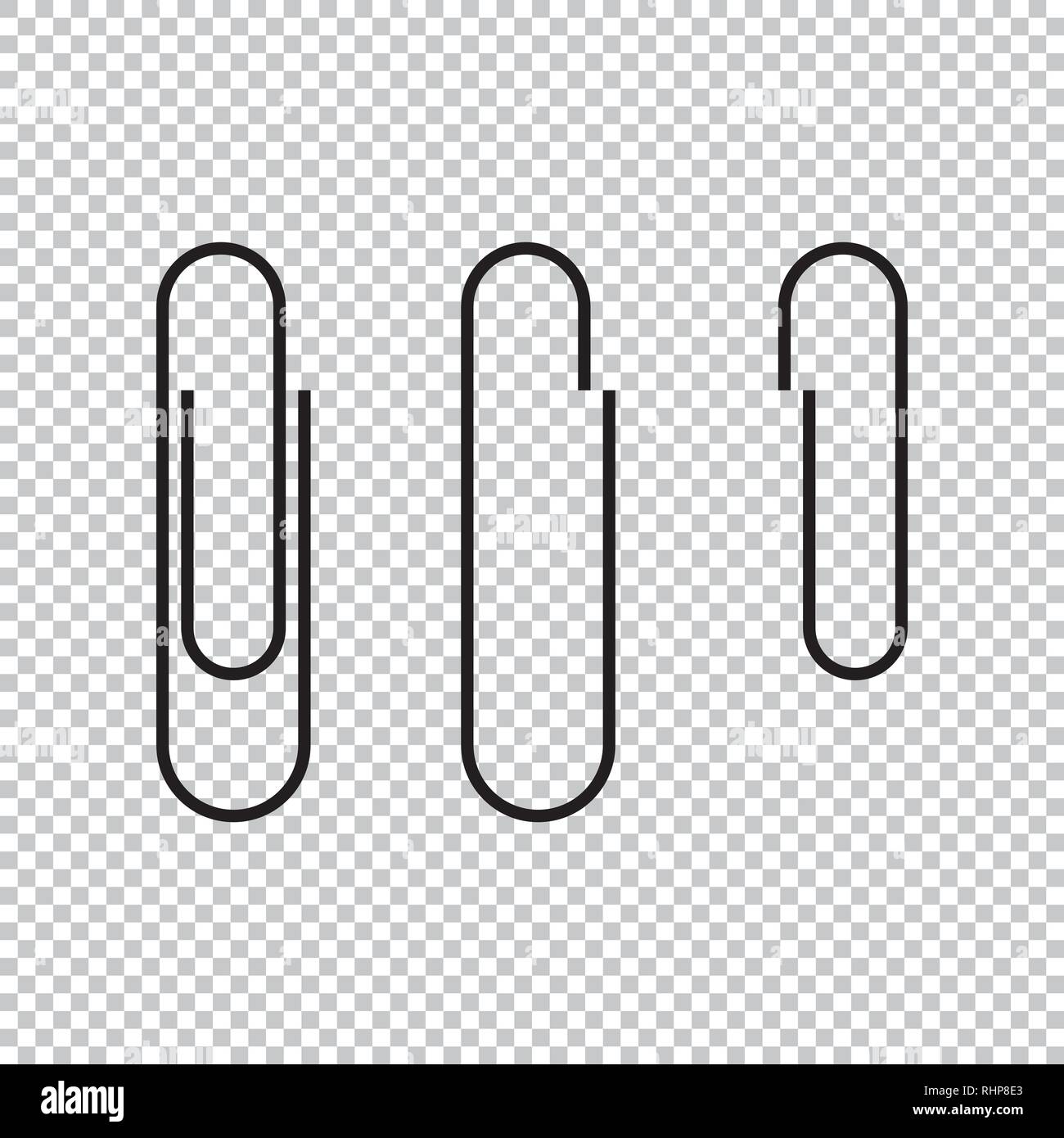 Icona a forma di graffetta illustrazione vettoriale, isolato fermagli per  carta icone su sfondo trasparente Immagine e Vettoriale - Alamy