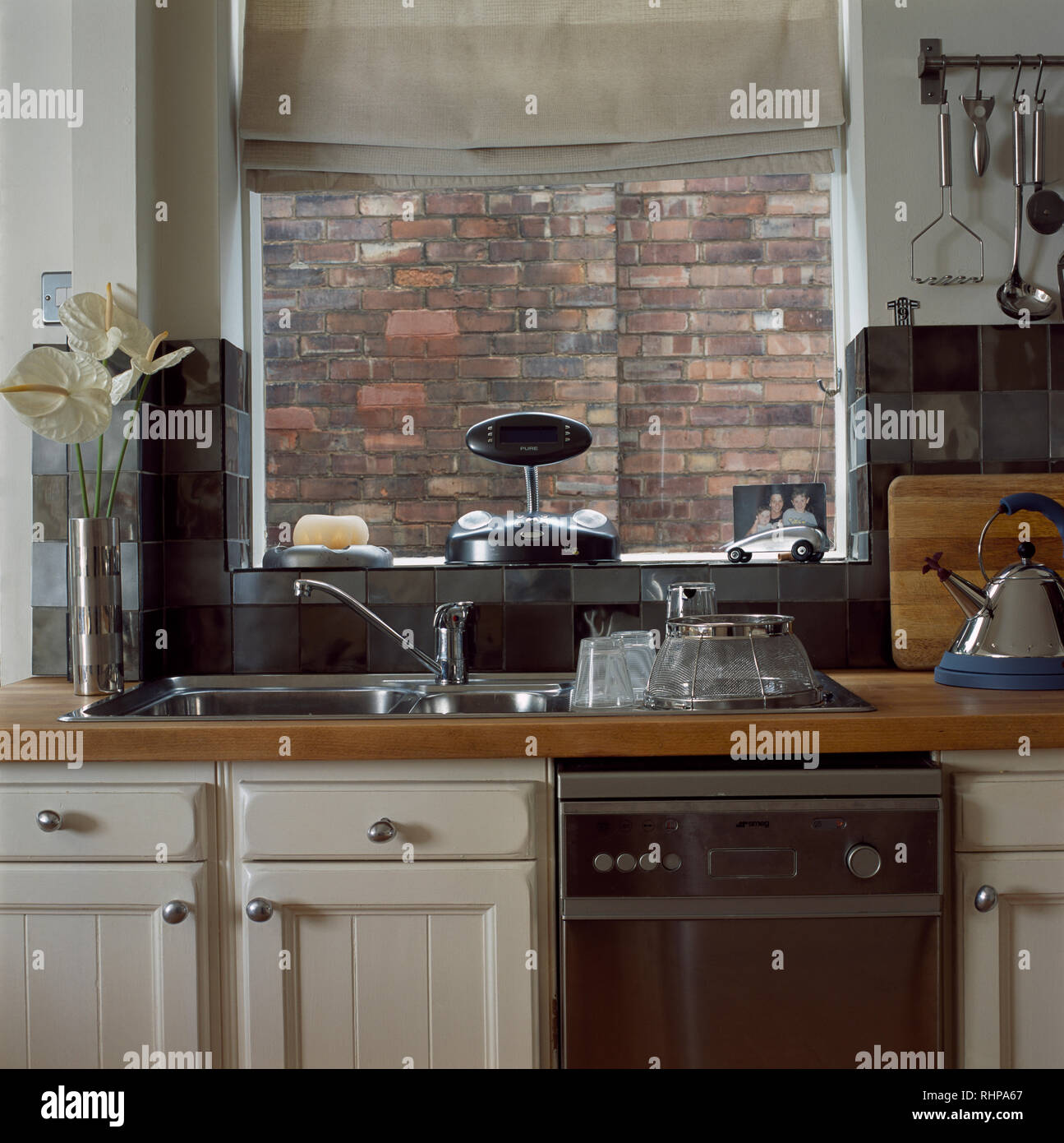 Acciaio inox lavastoviglie sotto lavello in cucina moderna Foto stock -  Alamy