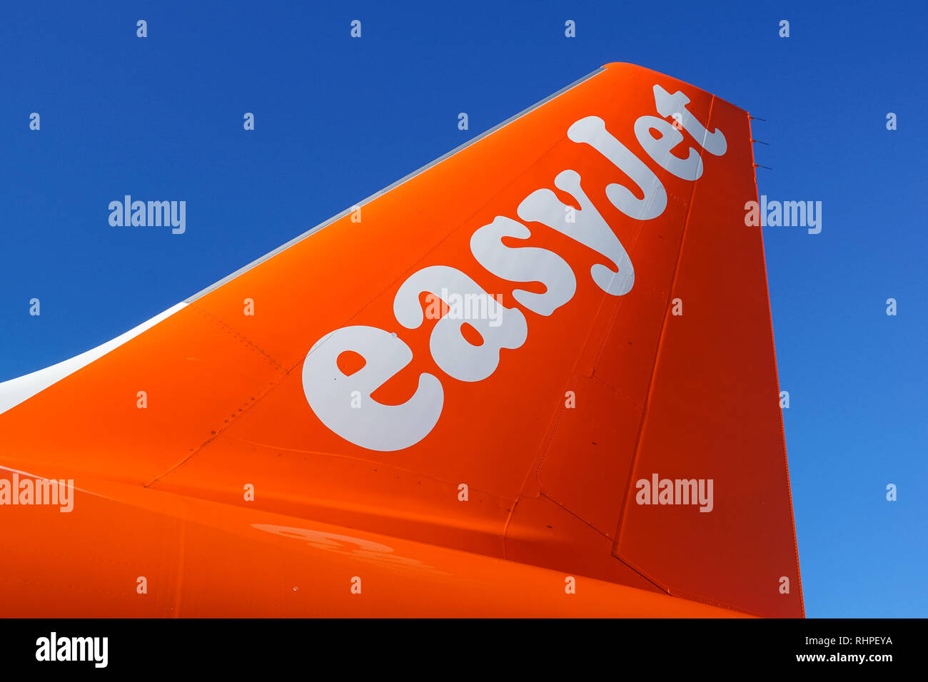 Piano EasyJet dell'aeroporto di Gatwick, England Regno Unito Regno Unito Foto Stock