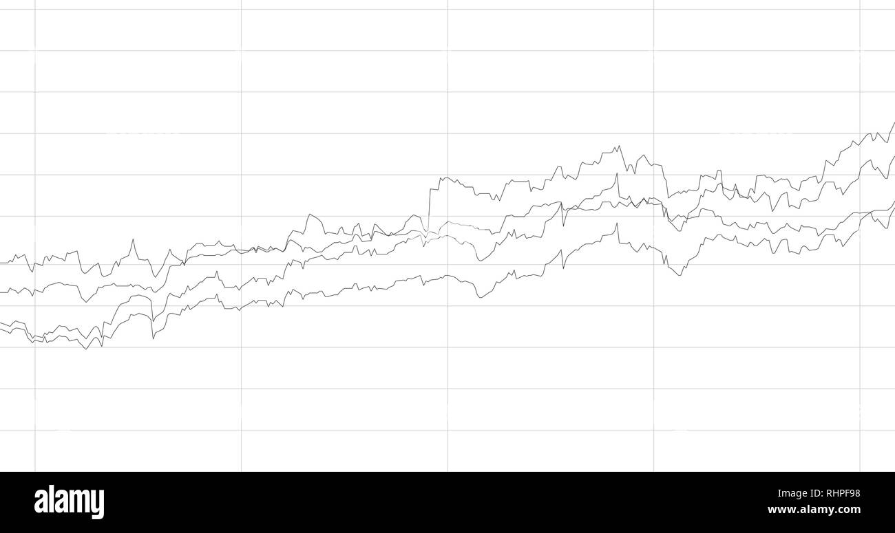 Grafico economico con schemi sul mercato azionario per gli affari finanziari e concetti e relazioni. Abstract vettore bianco Illustrazione Vettoriale