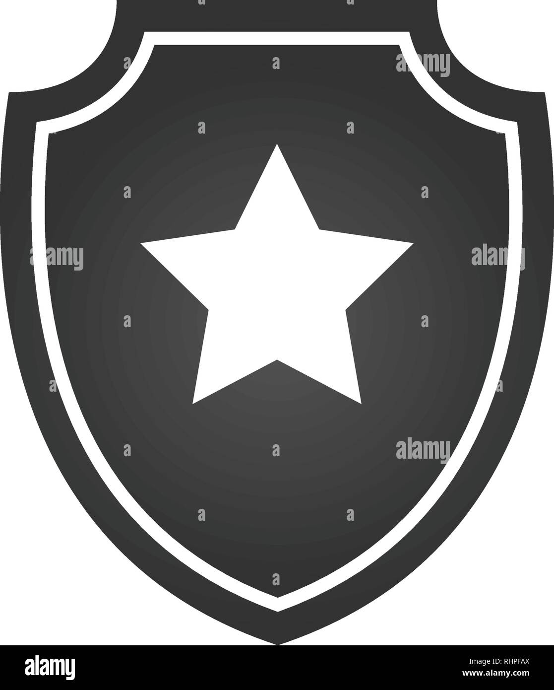 Protezione con star, illustrazione di vettore isolato su bianco Illustrazione Vettoriale