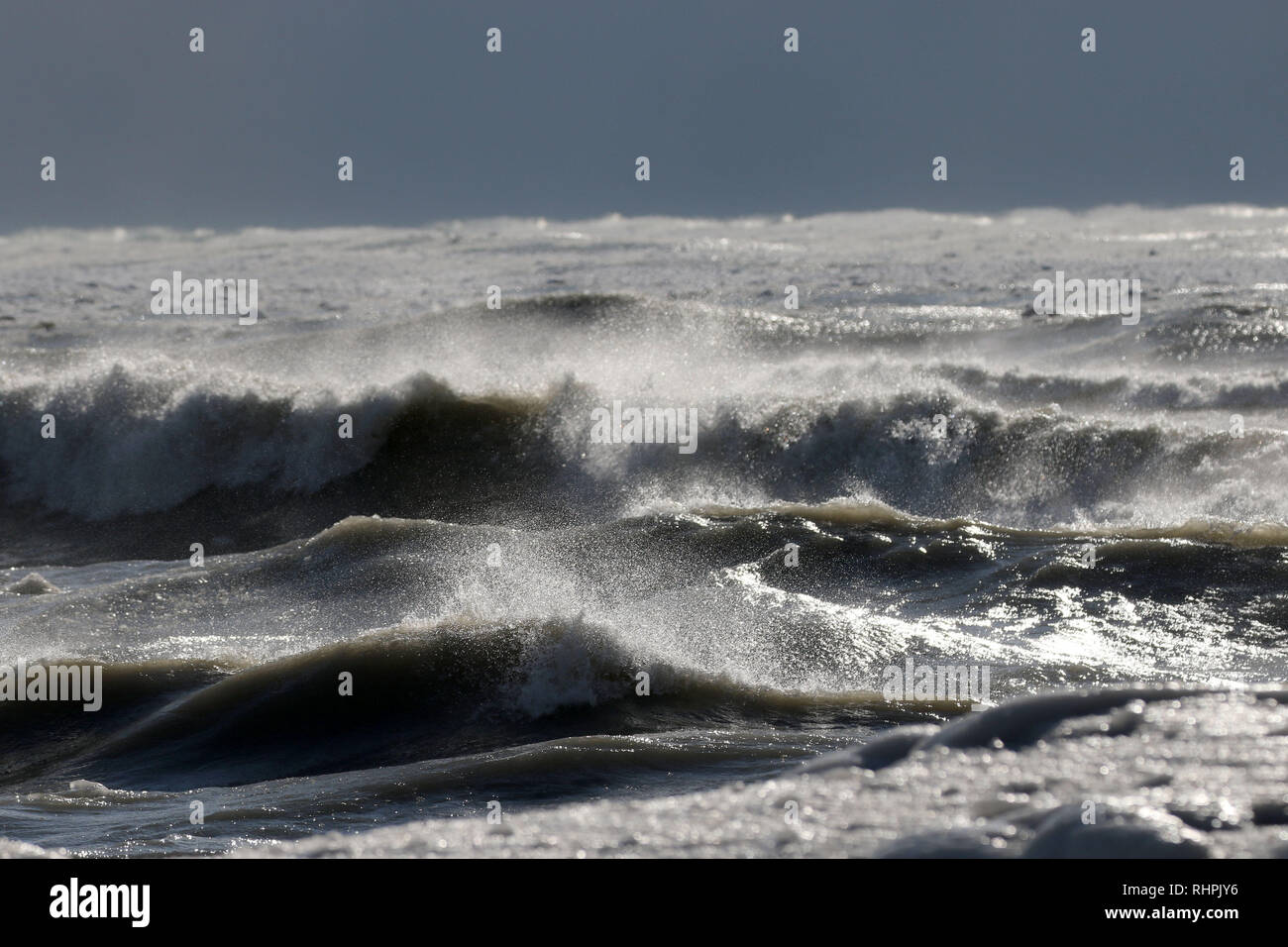 Inverno tempestoso Lago Ontario Foto Stock