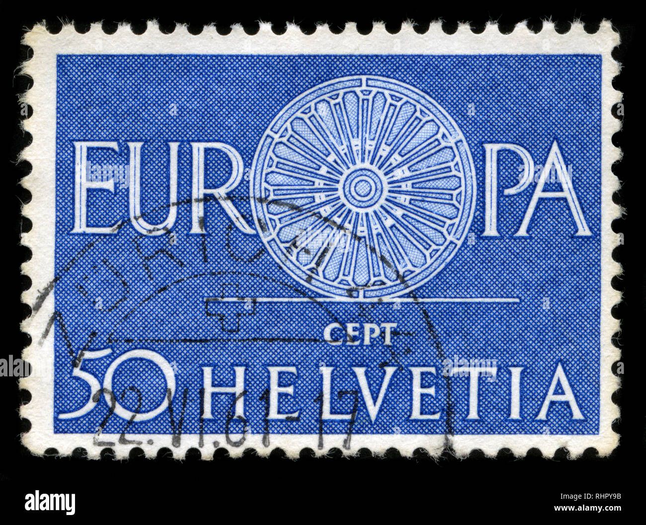 Francobollo dalla Svizzera in uropa (C.E.P.T.) 1960 - Ruota serie Foto Stock