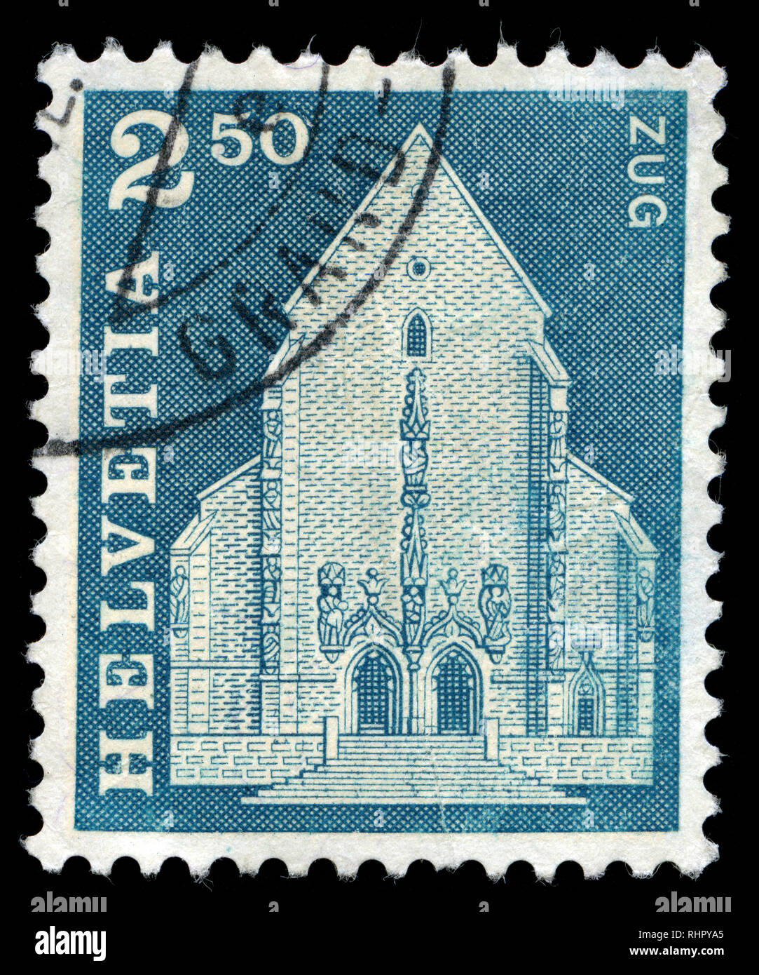 Francobollo dalla Svizzera nella storia postale le motivazioni e i monumenti serie rilasciato in 967 Foto Stock