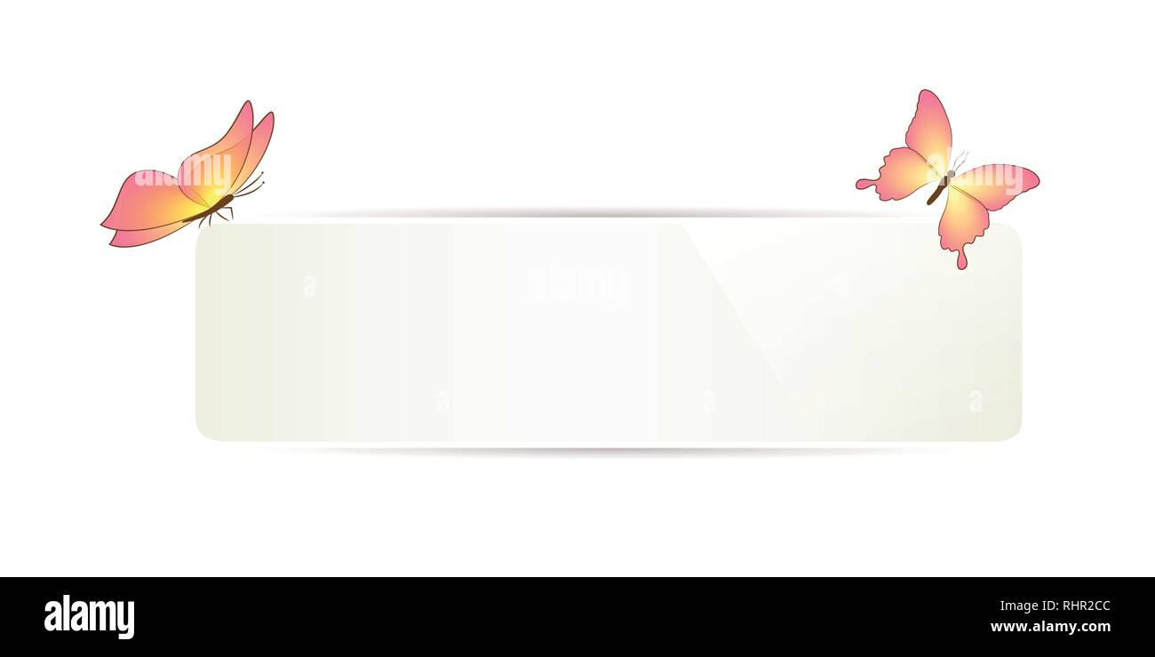Tag etichetta con farfalla e spazio copia illustrazione vettoriale EPS10 Illustrazione Vettoriale