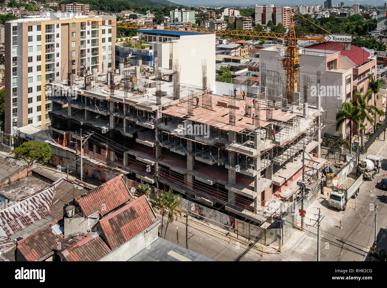12-28-2018; Ibagué, Tolima, Colombia. Sito di costruzione in 'la Pola' distretto. Foto Stock