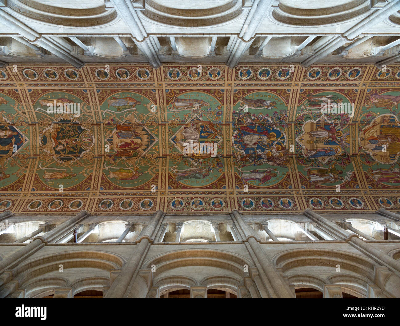 Il tetto della navata, Cattedrale di Ely, Ely, Inghilterra. Foto Stock