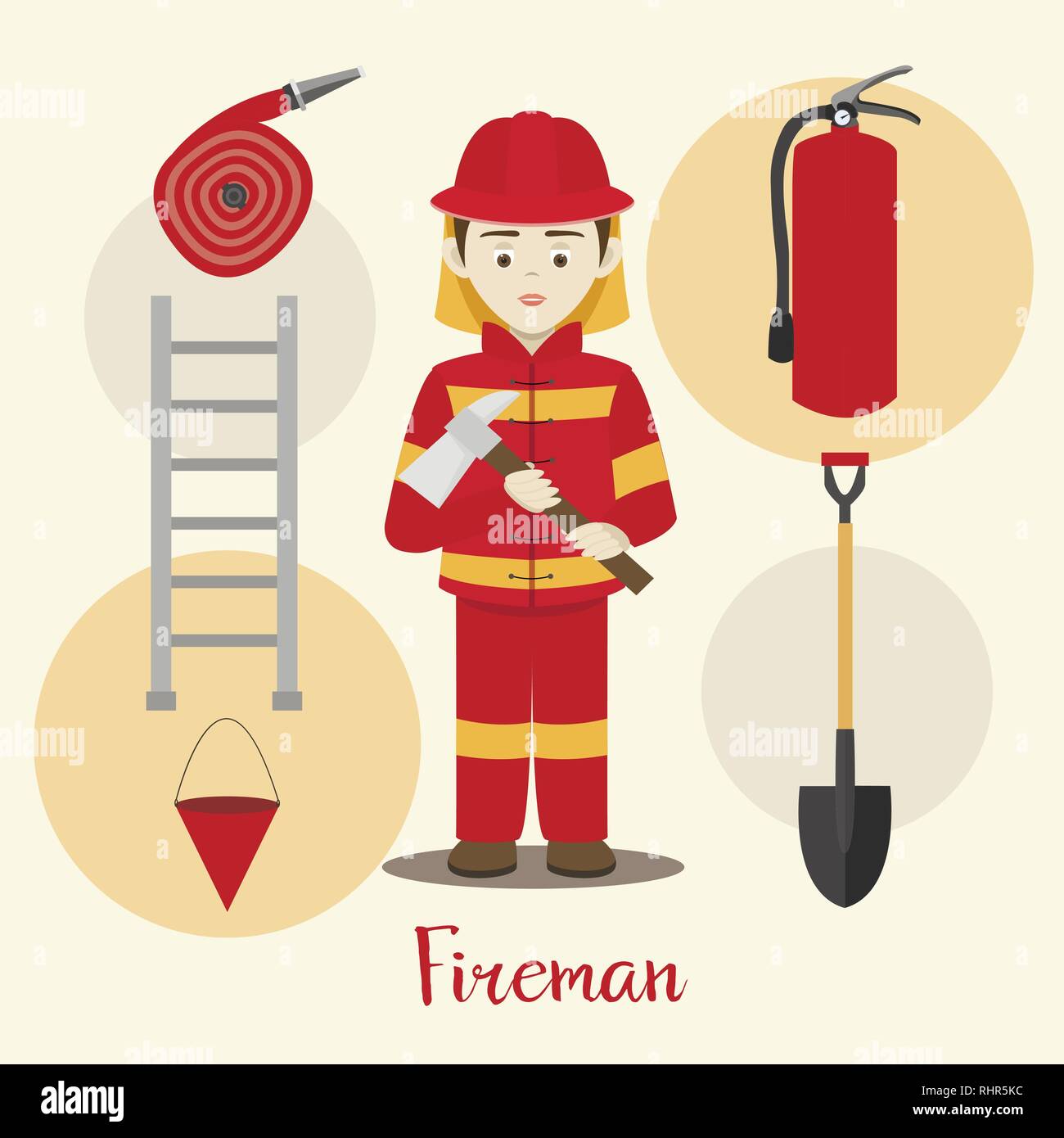 Vigile del fuoco. I vigili del fuoco illustrazione vettoriale EPS 10 Illustrazione Vettoriale