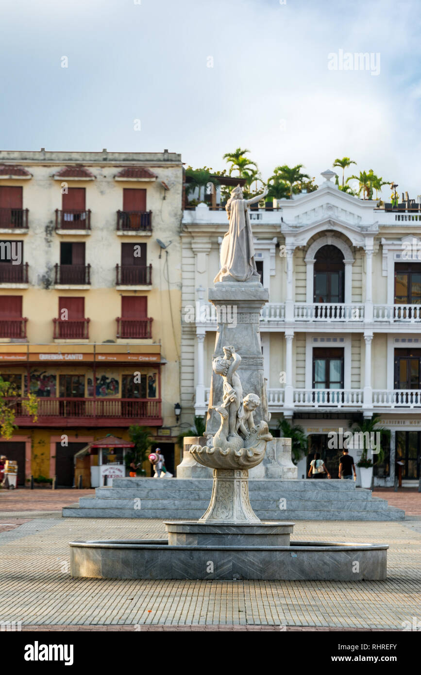 CARTAGENA, Colombia - 25 Maggio: statue nel Getsemani quartiere di Cartagena, Colombia il 25 maggio 2016 Foto Stock