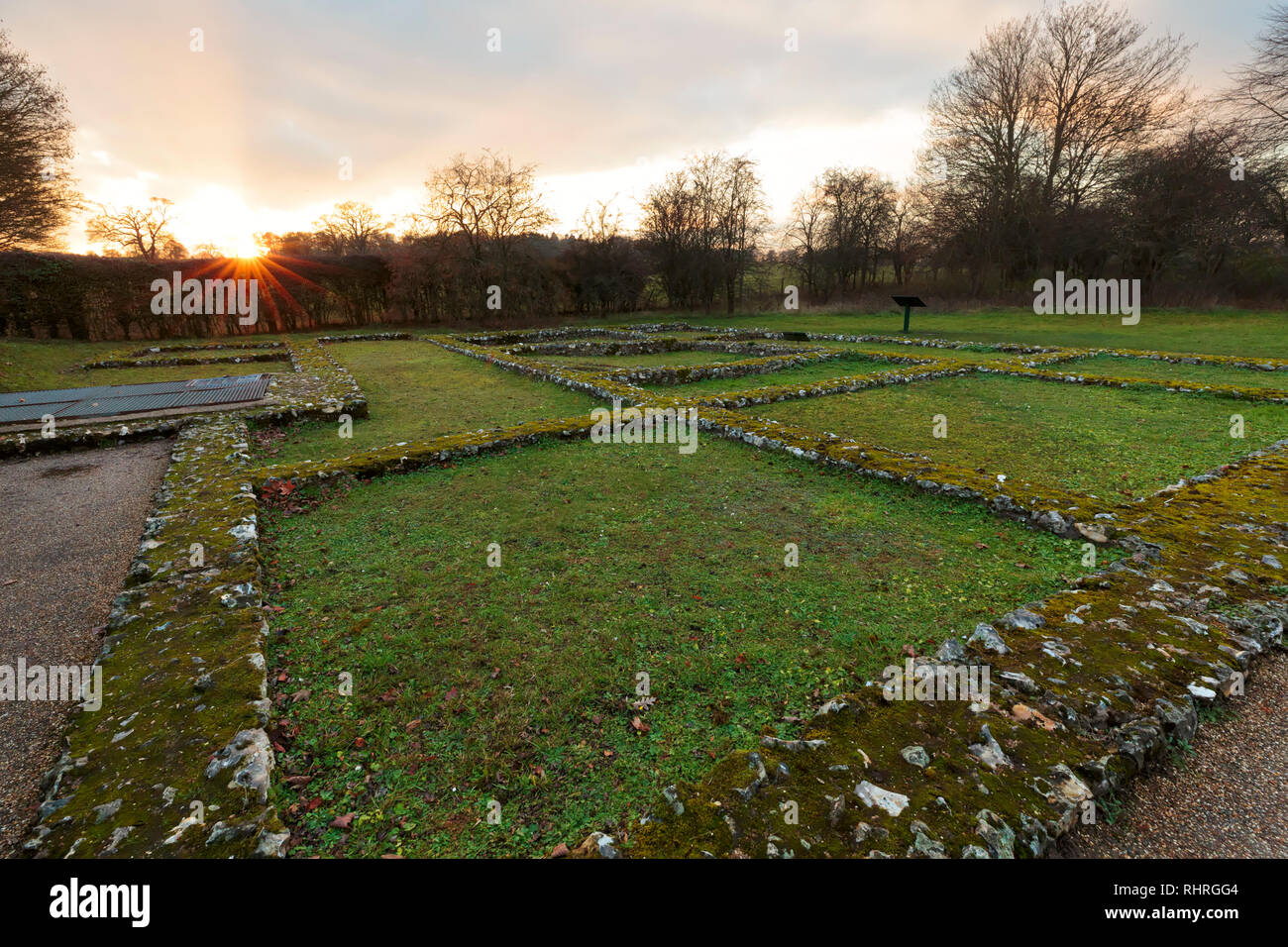Le rovine della città romana di Verulamium, St Albans, Hertfordshire Foto Stock