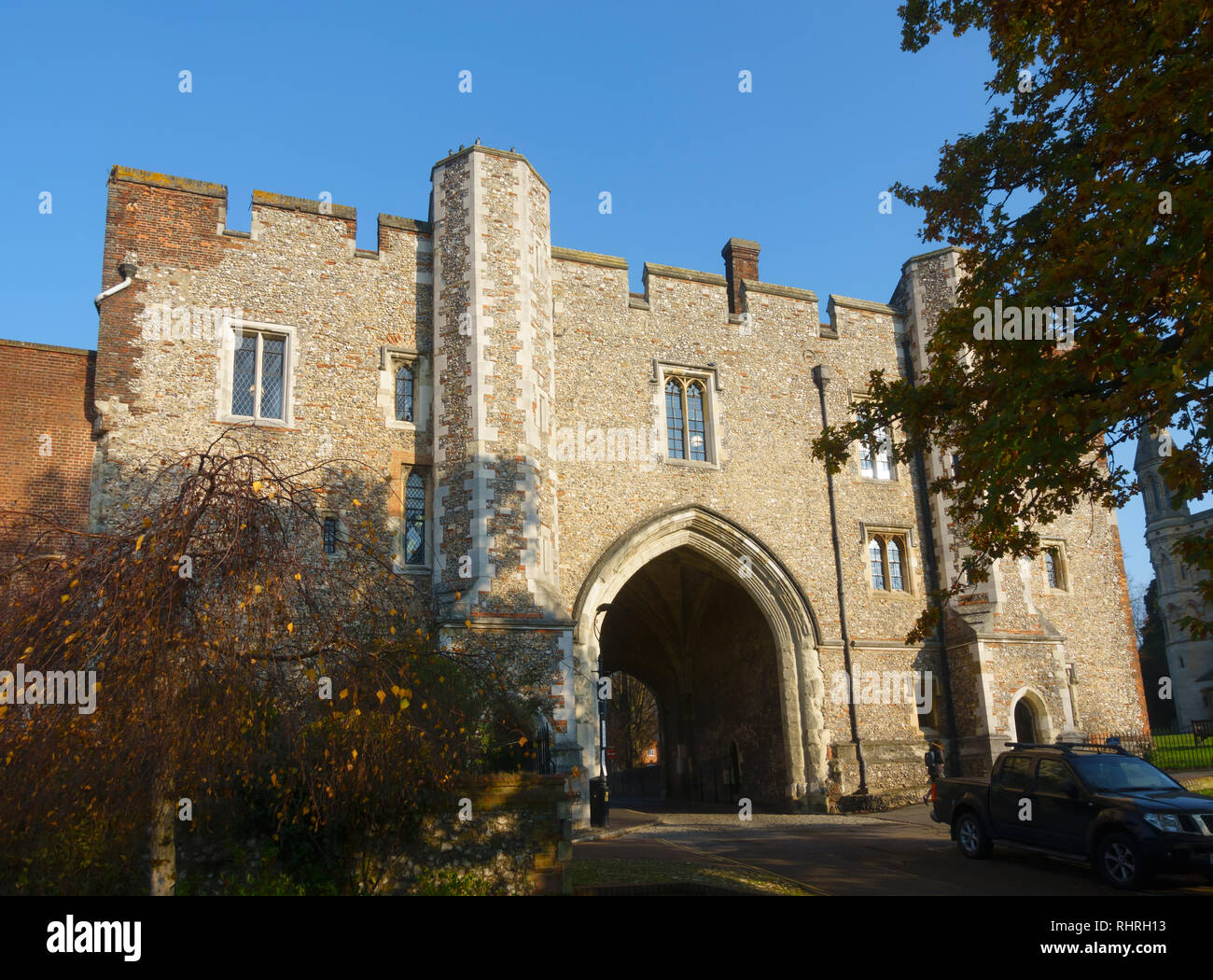 Abbey Gateway, St Albans, Hertfordshire Foto Stock