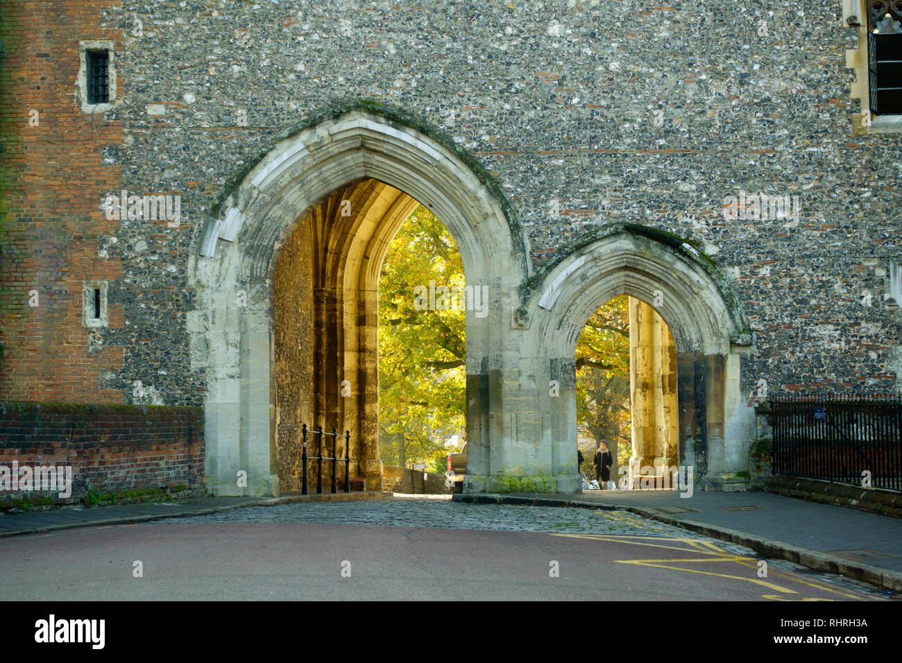 Abbey Gateway, St Albans, Hertfordshire Foto Stock