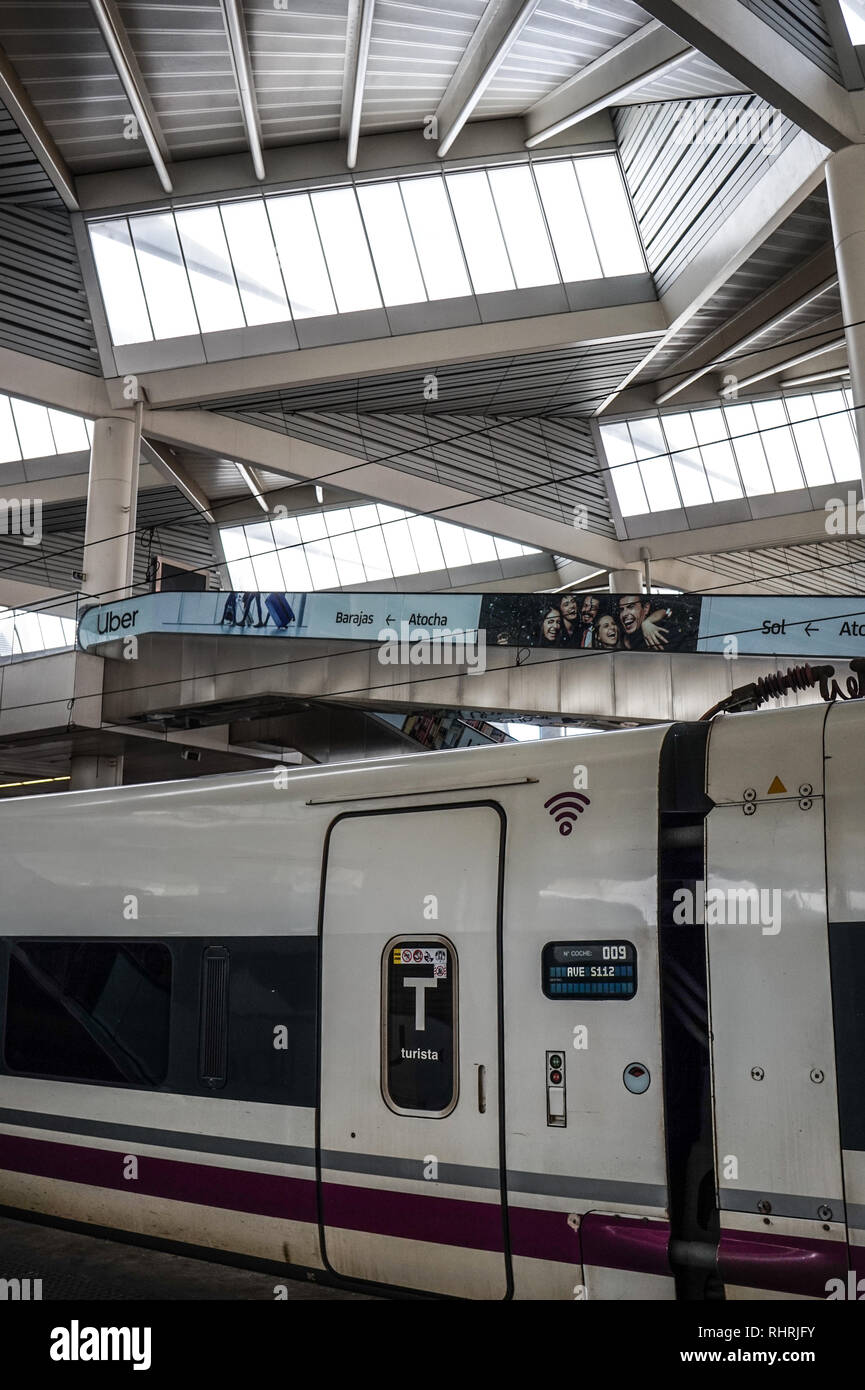 Madrid Atocha stazione ferroviaria, febbraio 2019 Foto Stock