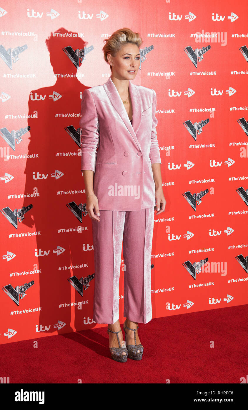 Photocall per il lancio di "La voce UK " 2019 tenutasi al W Hotel dotato di: Emma Willis dove: Londra, Regno Unito quando: 03 Gen 2019 Credit: Phil Lewis/WENN.com Foto Stock