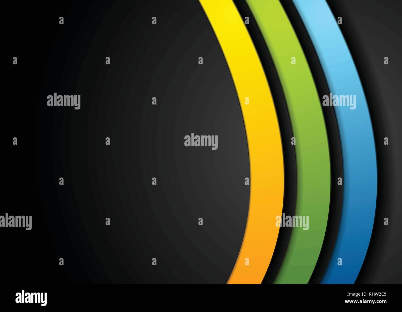 Colorate strisce curve sfondo astratto. Vettore moderno scuro graphic design Illustrazione Vettoriale