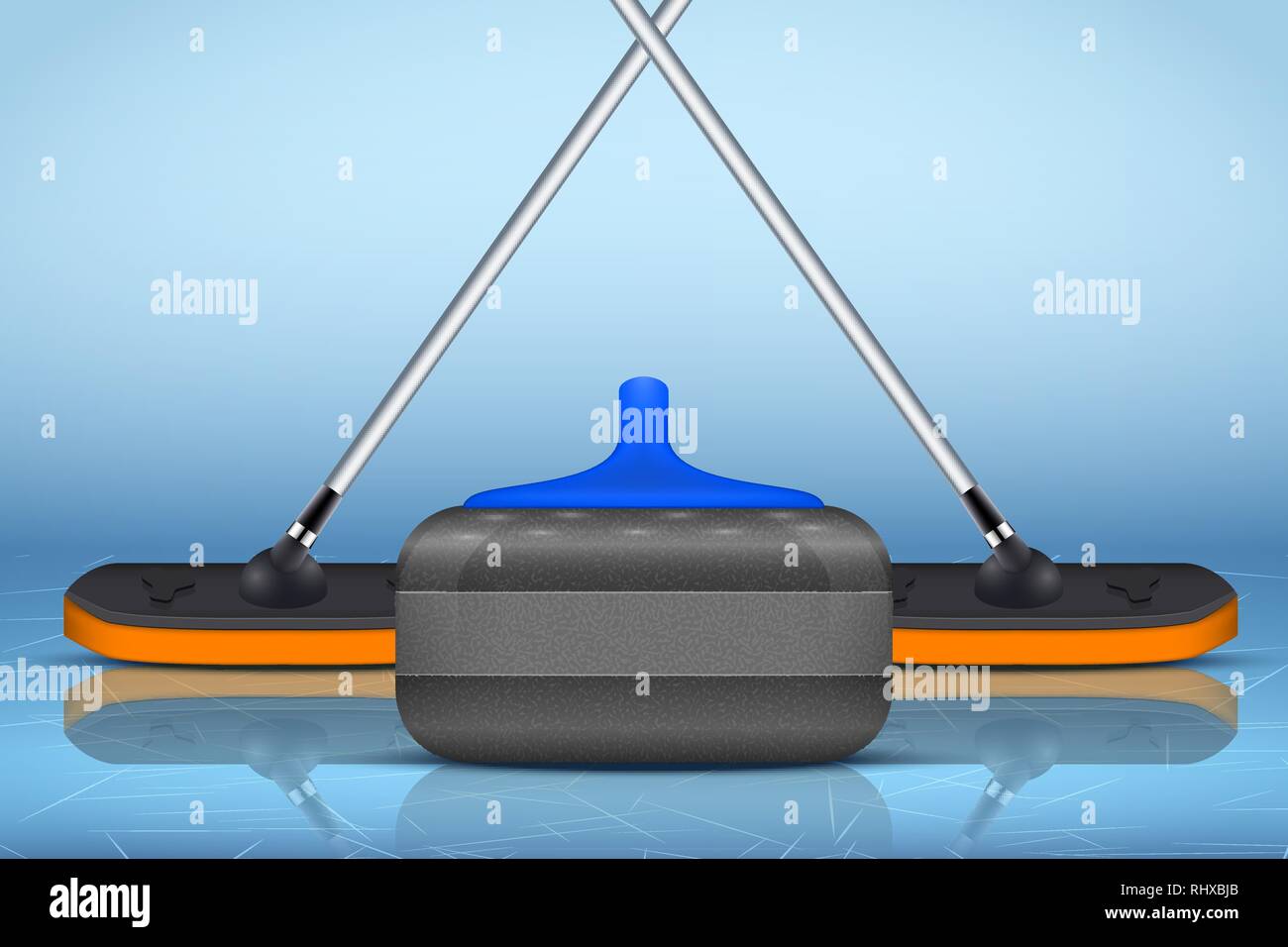 Il Curling attrezzature sportive Illustrazione Vettoriale