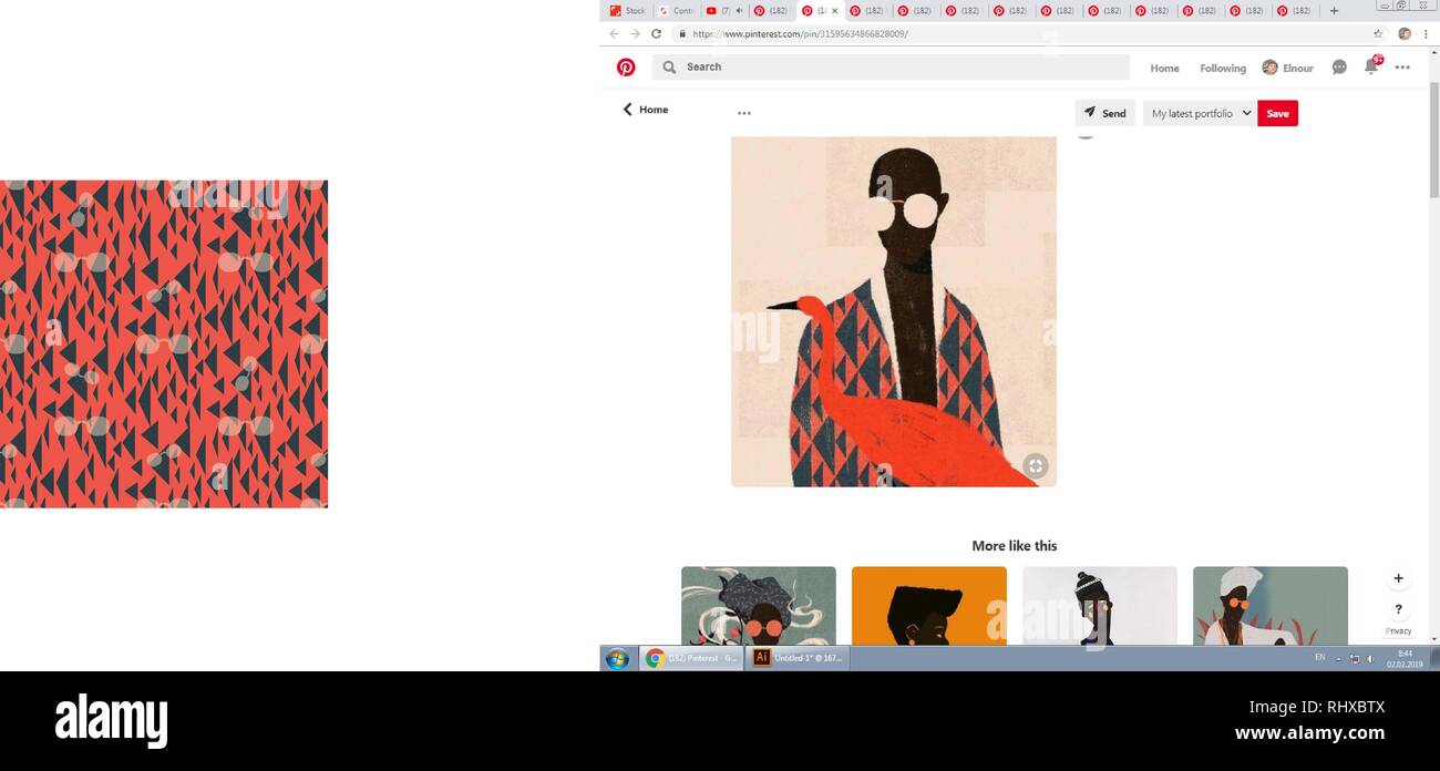 Boho ornamento azteca pattern. Vettore senza giunture con diversi triangoli. eps Illustrazione Vettoriale