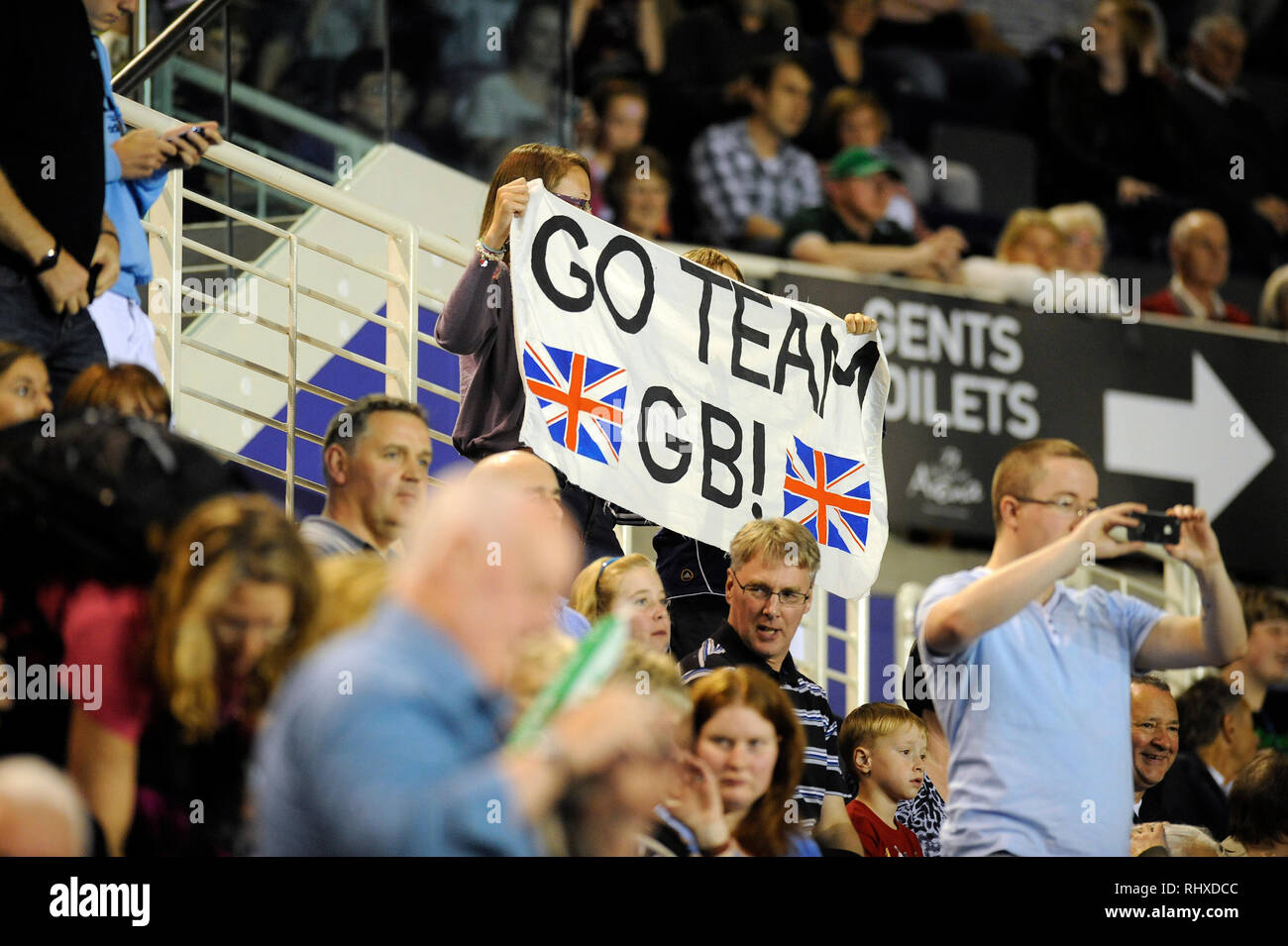 Davis Cup Tennis a Braehead Arena. Andy Murray (GB) v Laurent Bram (LUX) Foto: Lenny Warren / Warren Media 07860 01355 830050 229700 lenny@warren Foto Stock