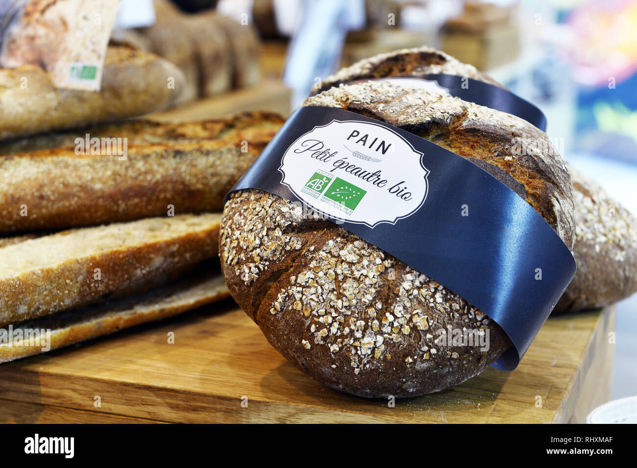 Farro piccolo pane organico al Sirha Fiera Internazionale - Il mondo di ospitalità e servizio di ristorazione evento 26 • 30 gennaio 2019 - Lyon - Francia Foto Stock