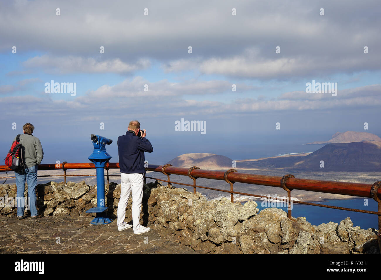 Aussichtsplattform, Mirador del Río, Lanzarote, Isole Kanarische, Spanien Foto Stock