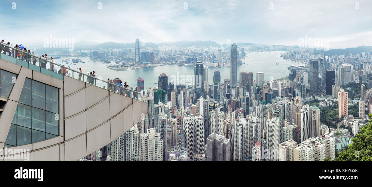 Panorama del centro di Hong Kong Foto Stock